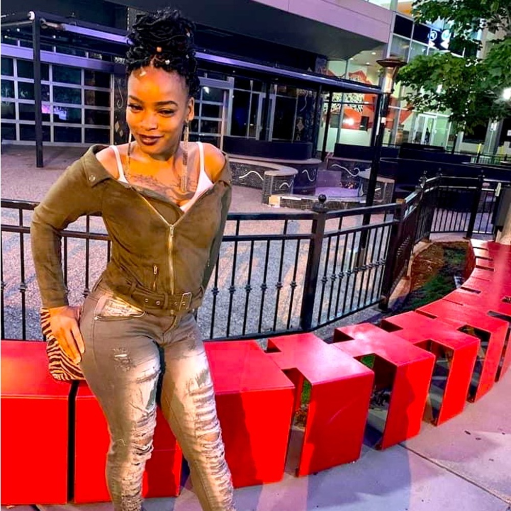 Olive green suede sexy jacket